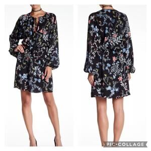 Parker Blouson Mini Dress XS Whimsigoth Dark Floral Feminine Dark Romantic